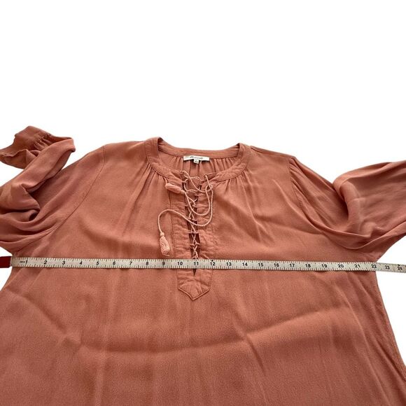 Madewell Blush Pink Tassel Tie Peasant Top size Small - Picture 4 of 7